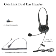 OvisLink Dual Ear headset with 2.5mm quick disconnect cord